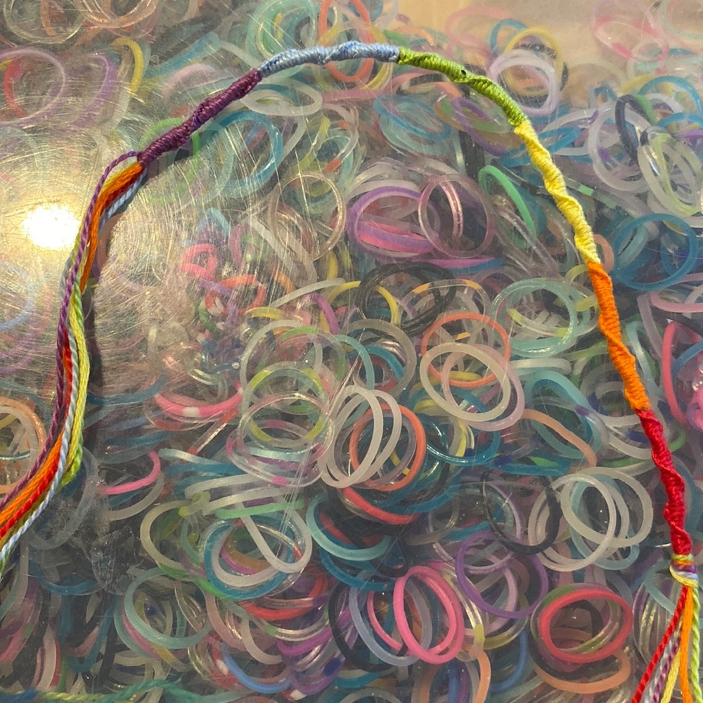 Rainbow Chinese staircase friendship bracelet hand made